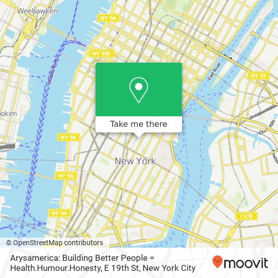 Arysamerica: Building Better People = Health.Humour.Honesty, E 19th St map