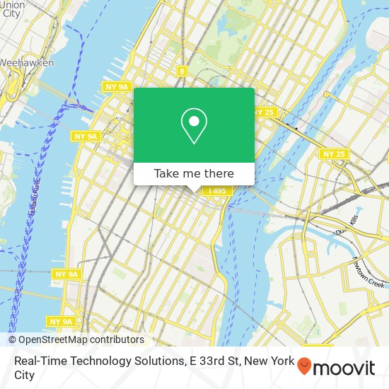 Mapa de Real-Time Technology Solutions, E 33rd St