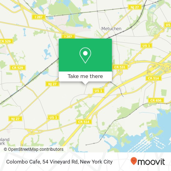 Mapa de Colombo Cafe, 54 Vineyard Rd