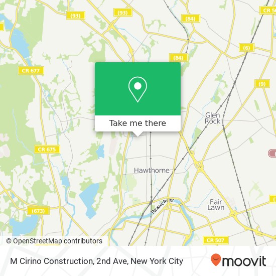 M Cirino Construction, 2nd Ave map