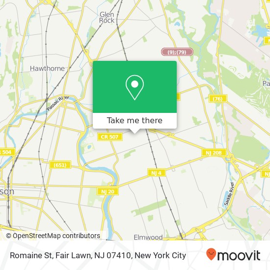 Mapa de Romaine St, Fair Lawn, NJ 07410