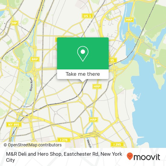 Mapa de M&R Deli and Hero Shop, Eastchester Rd