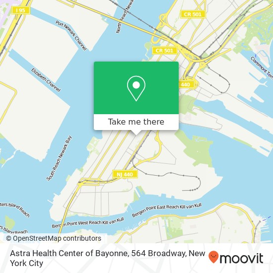 Astra Health Center of Bayonne, 564 Broadway map