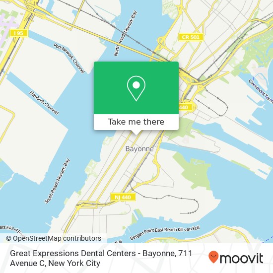 Mapa de Great Expressions Dental Centers - Bayonne, 711 Avenue C