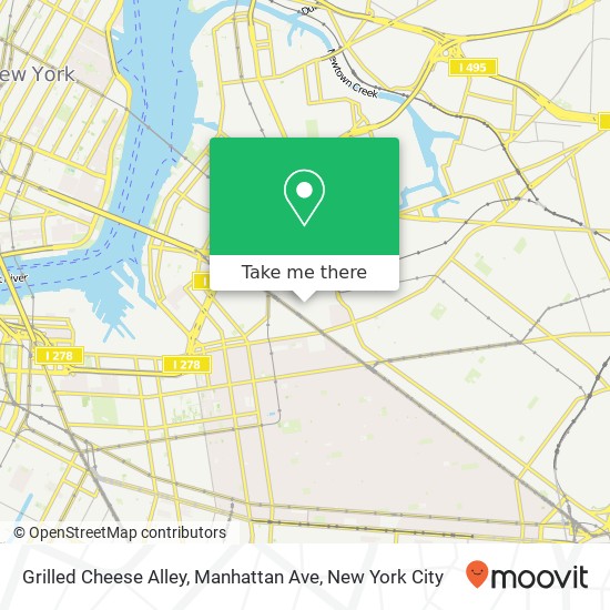 Grilled Cheese Alley, Manhattan Ave map