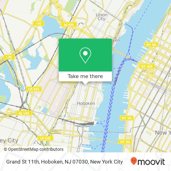 Mapa de Grand St 11th, Hoboken, NJ 07030