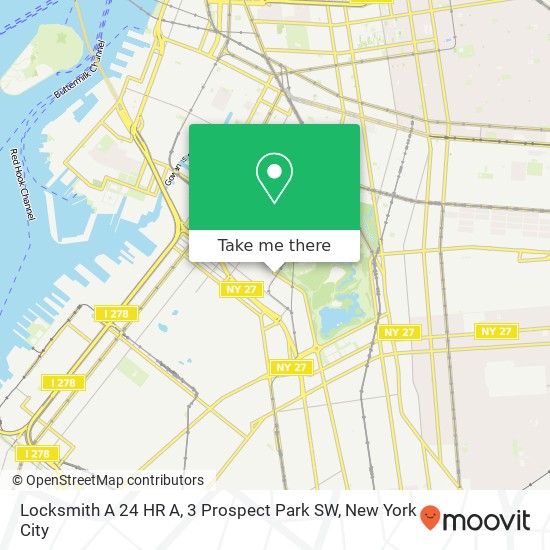 Locksmith A 24 HR A, 3 Prospect Park SW map