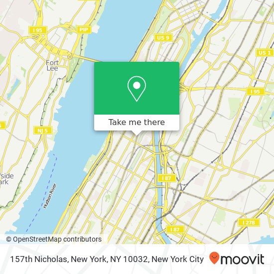 157th Nicholas, New York, NY 10032 map