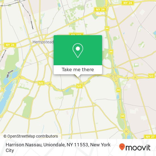 Mapa de Harrison Nassau, Uniondale, NY 11553