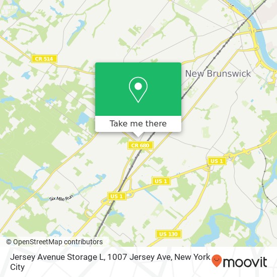 Mapa de Jersey Avenue Storage L, 1007 Jersey Ave