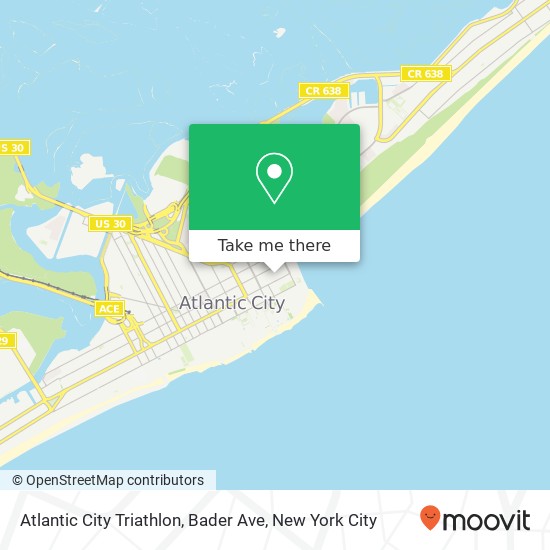 Mapa de Atlantic City Triathlon, Bader Ave