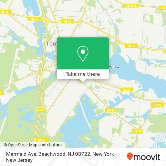 Mapa de Mermaid Ave, Beachwood, NJ 08722