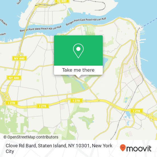 Mapa de Clove Rd Bard, Staten Island, NY 10301