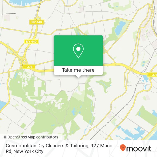 Mapa de Cosmopolitan Dry Cleaners & Tailoring, 927 Manor Rd