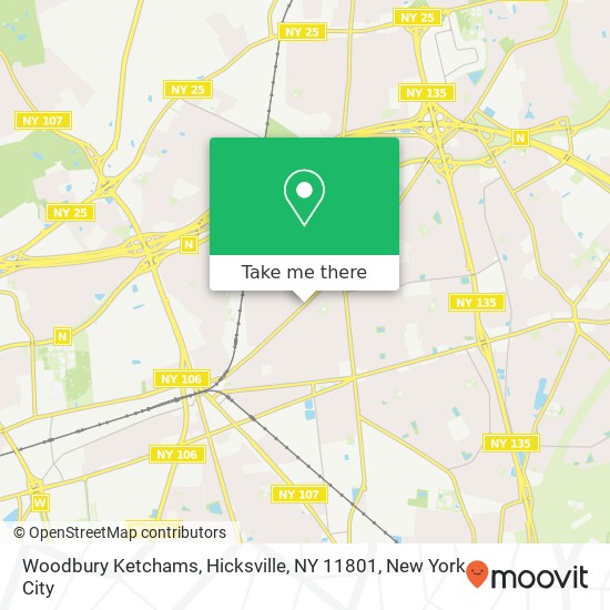 Mapa de Woodbury Ketchams, Hicksville, NY 11801