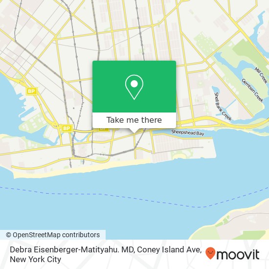 Mapa de Debra Eisenberger-Matityahu. MD, Coney Island Ave