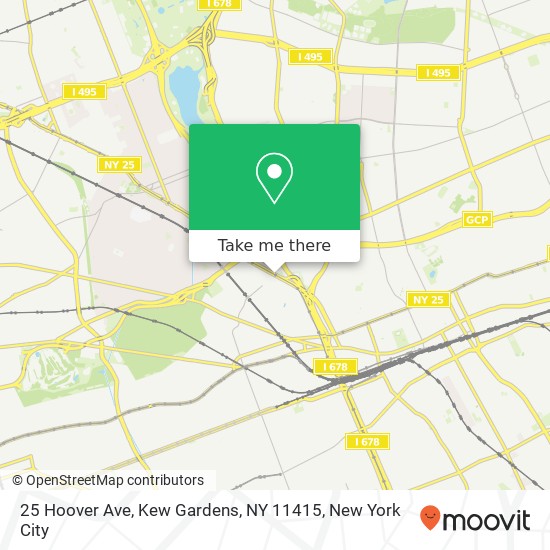 Mapa de 25 Hoover Ave, Kew Gardens, NY 11415