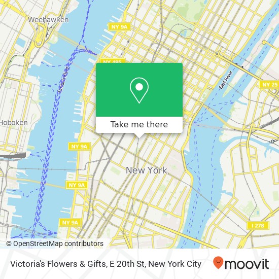 Mapa de Victoria's Flowers & Gifts, E 20th St