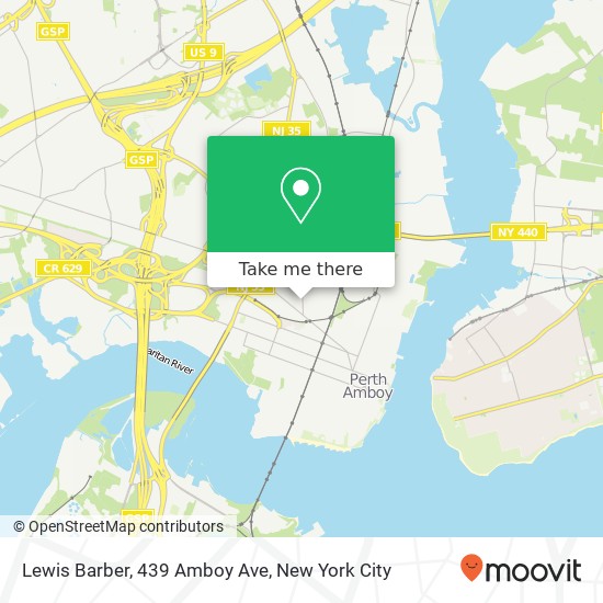 Mapa de Lewis Barber, 439 Amboy Ave