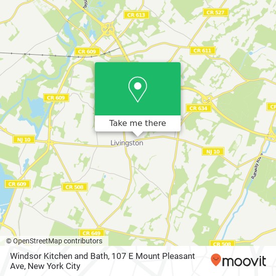 Mapa de Windsor Kitchen and Bath, 107 E Mount Pleasant Ave