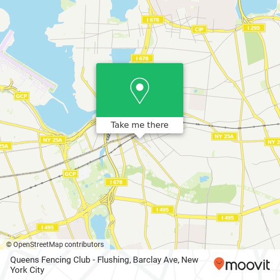 Queens Fencing Club - Flushing, Barclay Ave map