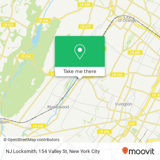Mapa de NJ Locksmith, 154 Valley St