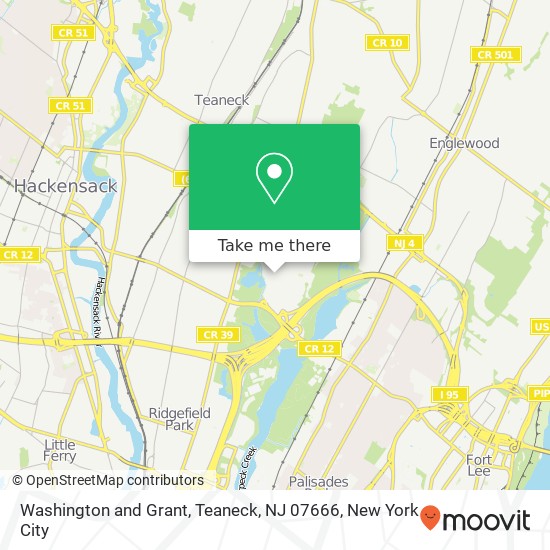 Mapa de Washington and Grant, Teaneck, NJ 07666