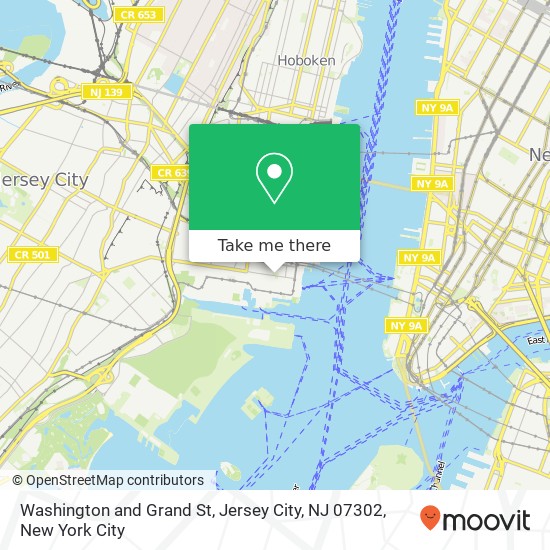Mapa de Washington and Grand St, Jersey City, NJ 07302