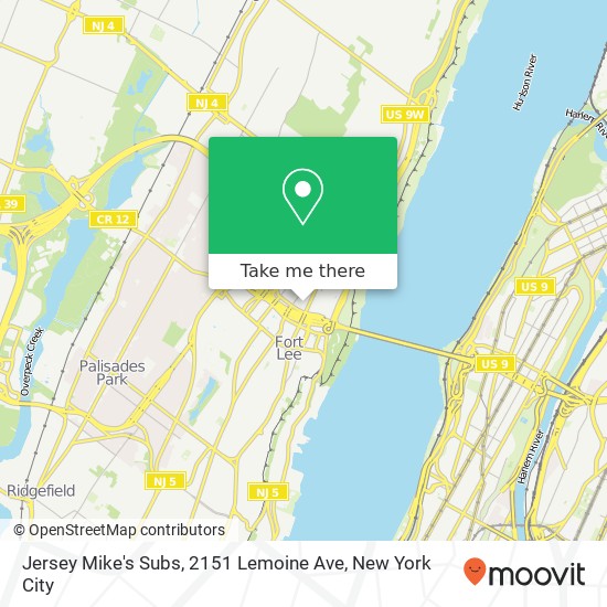 Mapa de Jersey Mike's Subs, 2151 Lemoine Ave