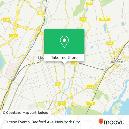 Cutesy Events, Bedford Ave map