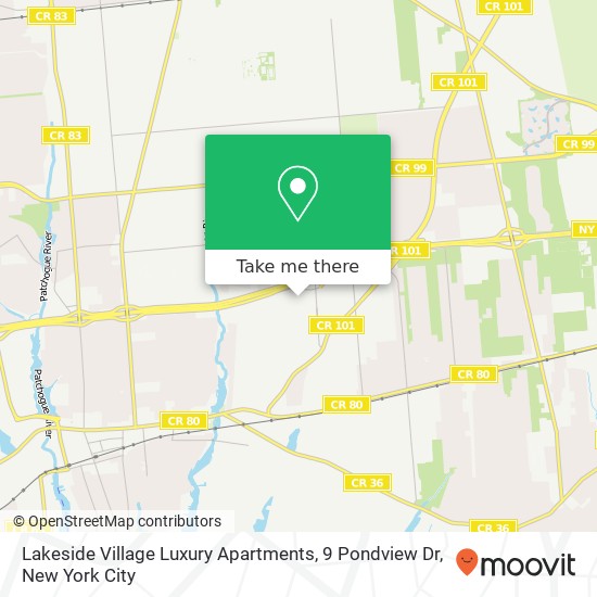 Mapa de Lakeside Village Luxury Apartments, 9 Pondview Dr