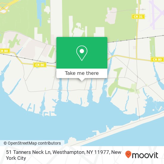 Mapa de 51 Tanners Neck Ln, Westhampton, NY 11977
