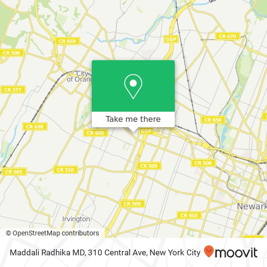 Mapa de Maddali Radhika MD, 310 Central Ave