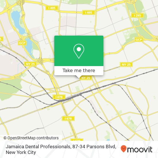 Mapa de Jamaica Dental Professionals, 87-34 Parsons Blvd