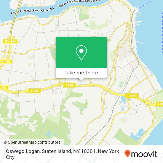 Mapa de Oswego Logan, Staten Island, NY 10301