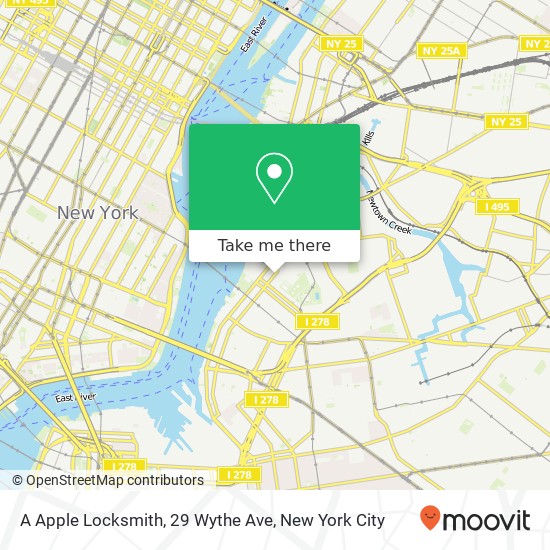 A Apple Locksmith, 29 Wythe Ave map