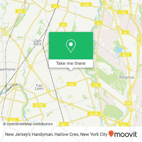Mapa de New Jersey's Handyman, Harlow Cres