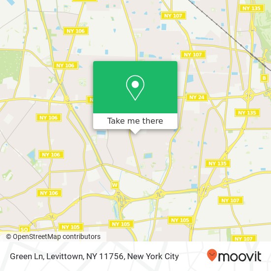 Mapa de Green Ln, Levittown, NY 11756