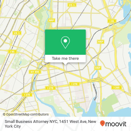 Small Business Attorney NYC, 1451 West Ave map
