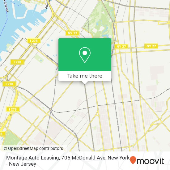 Mapa de Montage Auto Leasing, 705 McDonald Ave