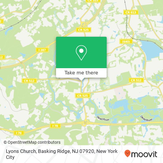 Mapa de Lyons Church, Basking Ridge, NJ 07920