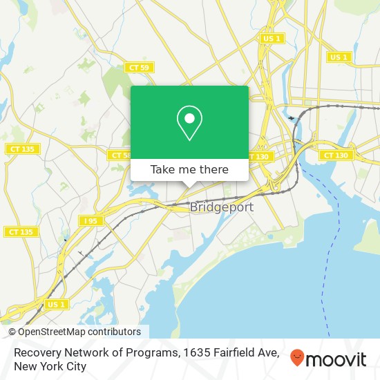 Mapa de Recovery Network of Programs, 1635 Fairfield Ave