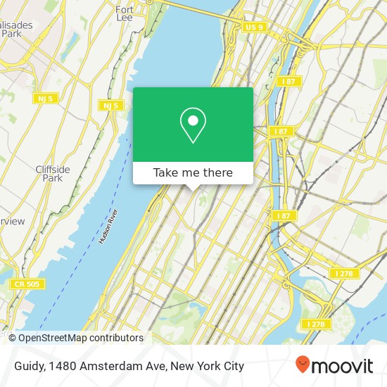 Guidy, 1480 Amsterdam Ave map