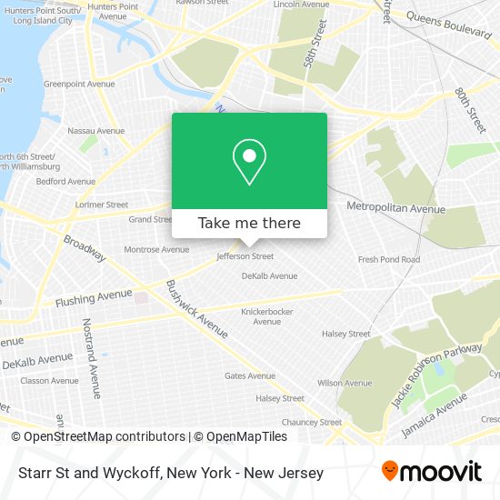 Starr St and Wyckoff map