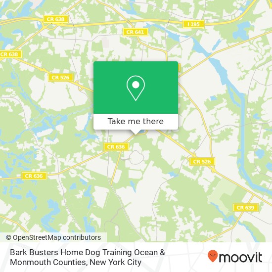 Bark Busters Home Dog Training Ocean & Monmouth Counties, Bennetts Mills Rd map