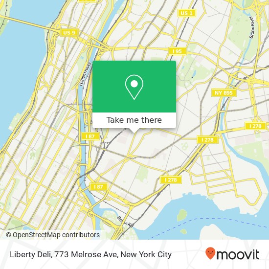 Mapa de Liberty Deli, 773 Melrose Ave
