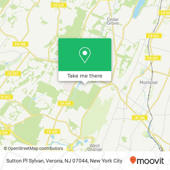 Mapa de Sutton Pl Sylvan, Verona, NJ 07044