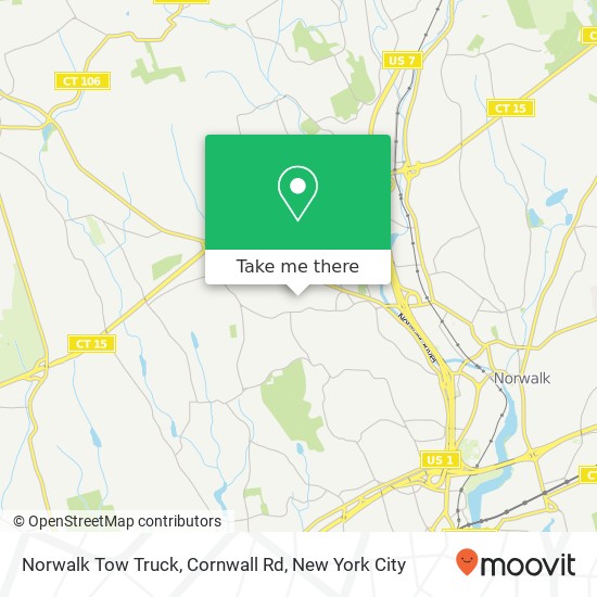 Mapa de Norwalk Tow Truck, Cornwall Rd