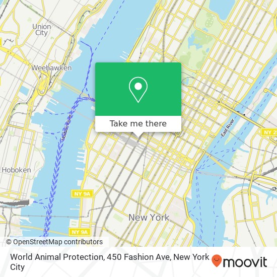 Mapa de World Animal Protection, 450 Fashion Ave