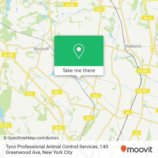 Mapa de Tyco Professional Animal Control Services, 140 Greenwood Ave